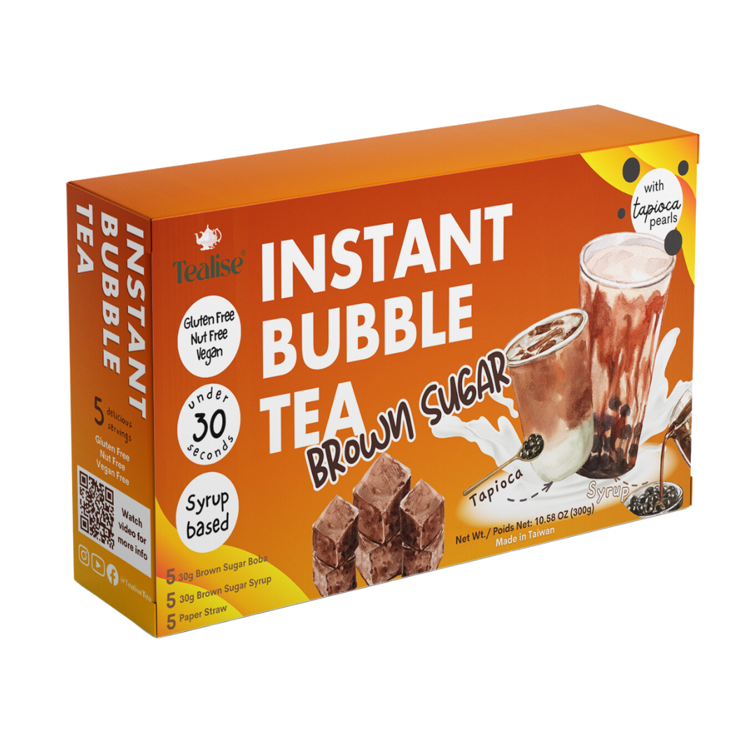 Tealise Instant Marbling Bubble Tea Kit DIY Boba/Bubble Tea Ready in 30 Seconds 5 Servings