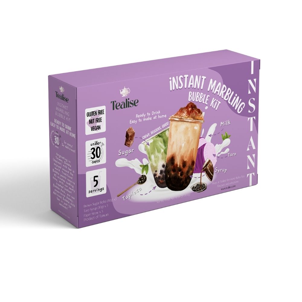 Tealise Instant Marbling Bubble Tea Kit DIY Boba/Bubble Tea Ready in 30 Seconds 5 Servings