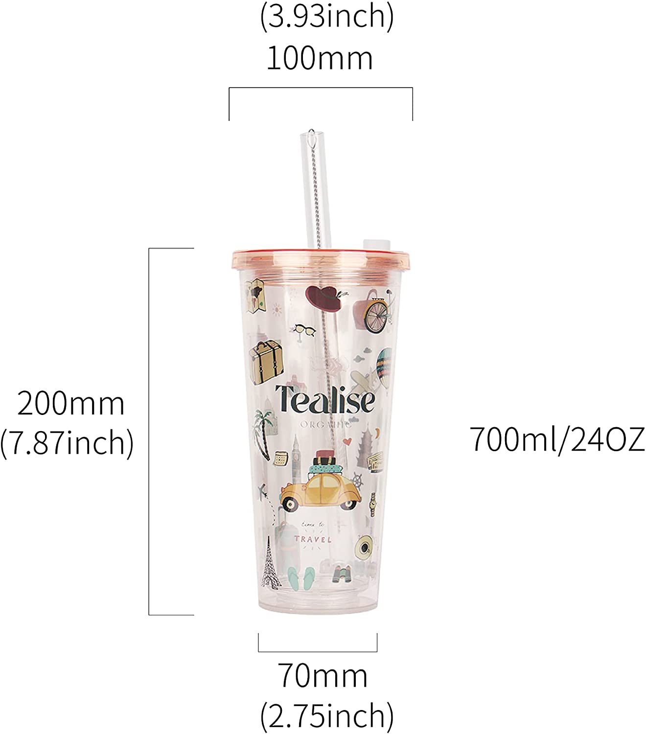 Reusable Boba Cup with Resealable Lid Plug - 17 Oz Double Wall Insulated |  Smoothie Tumbler | Wide S…See more Reusable Boba Cup with Resealable Lid