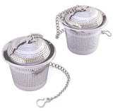 Load image into Gallery viewer, Set of 2 Loose Leaf Tea and Spice Infuser Ultra Fine Stainless Steel Strainer &amp; Steeper for a Superior Brewing Experience