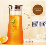 Load image into Gallery viewer, TEAlise High Heat Resistance Teapots Water Pitcher with Stainless Steel Lid for Loose Leaf Tea and Coffee Pot 1500ml